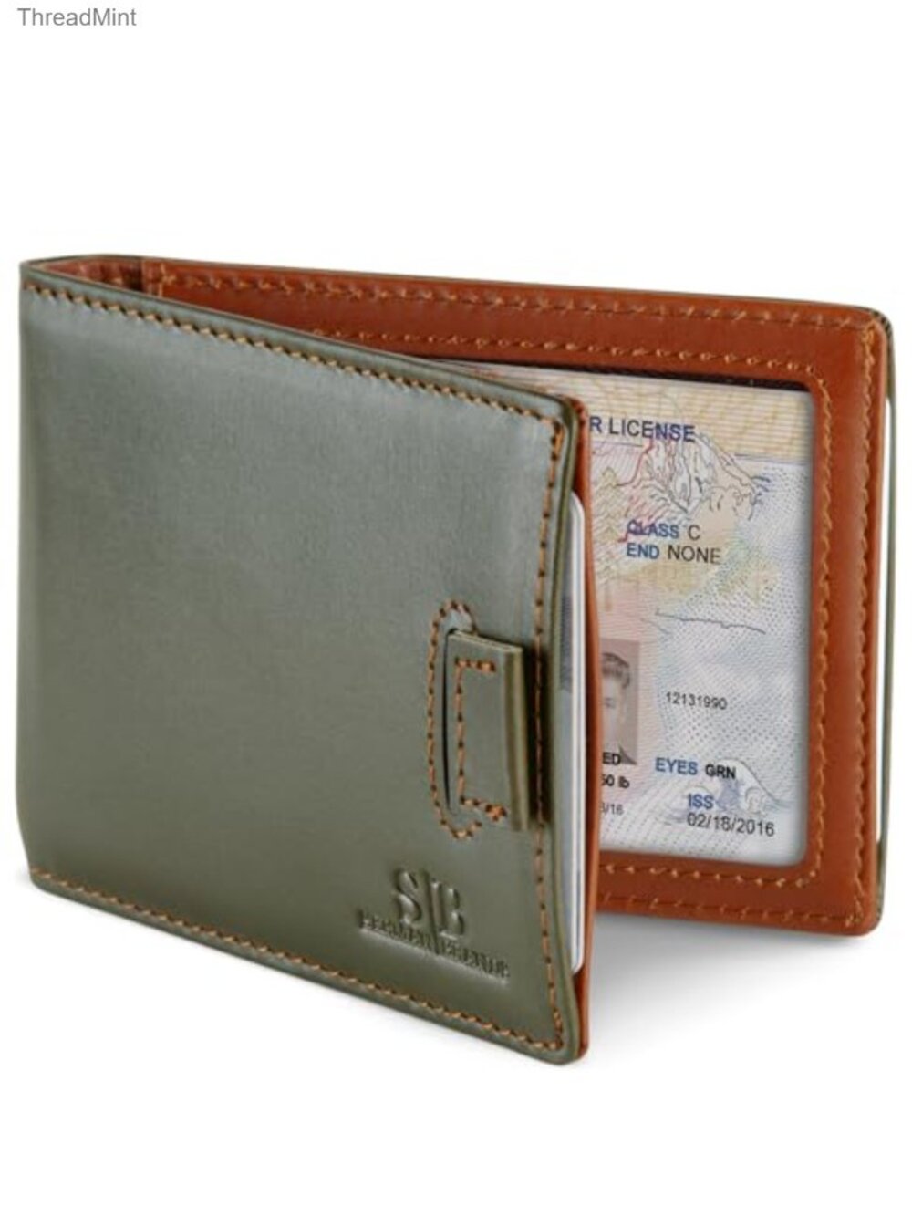 RFID Blocking Slim Bifold Front Pocket Wallet Full Grain Leather Money Clip